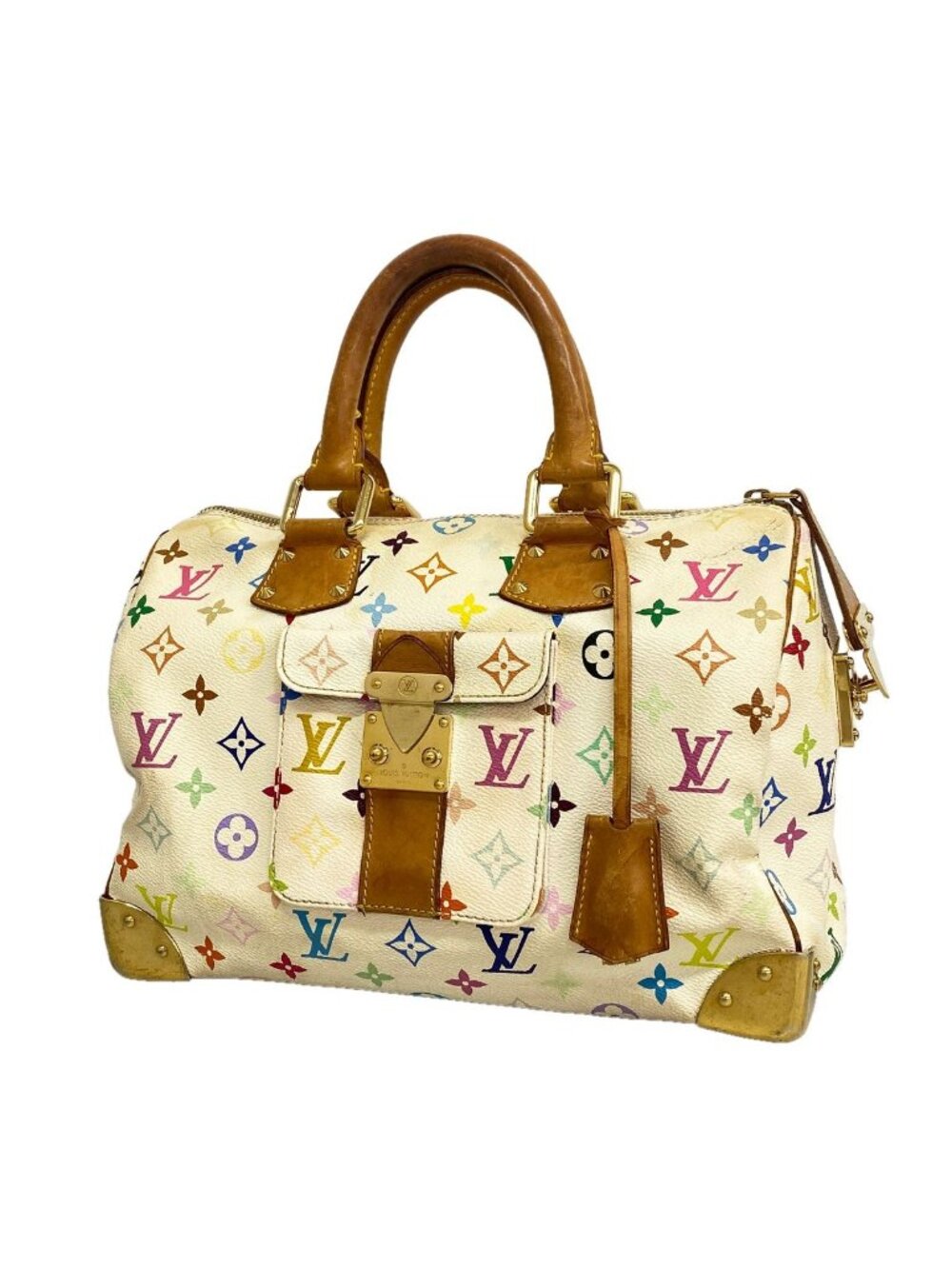 Louis Vuitton Handbag Monogram Multicolor Speedy 30 Blanc